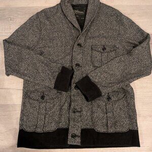 LL Bean Sweater Men Large Cardigan With  Collar